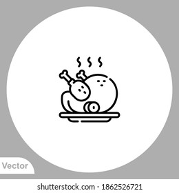 Roast chicken icon sign vector,Symbol, logo illustration for web and mobile