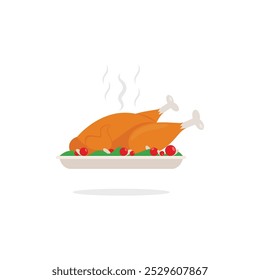 Design de vetor de ícone de frango assado.