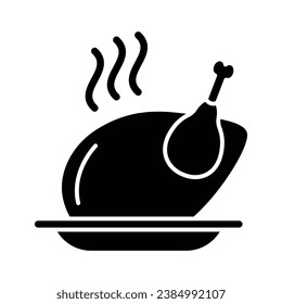 Roast chicken icon vector sign and symbol on trendy design for design and print.