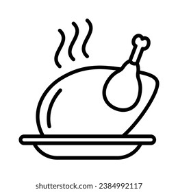 Símbolo vectorial de icono de pollo asado en diseño de moda para diseño e impresión.
