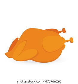 roast chicken isolated on white background