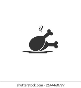 Icono de piernas de pollo asado. Señal de ilustración plana del vector