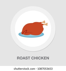 roast chicken - poultry illustration, cooked chicken or turkey - dinner meal, restaurant