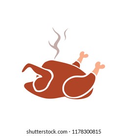 Roast Chicken - Poultry Illustration, Cooked Chicken Or Turkey - Dinner Meal, Restaurant