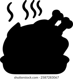 Roast Chicken  silhouette vector icon sign symbol illustration design.