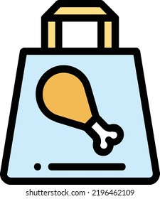 roast chicken vector concept on white background. isolated illustration icon