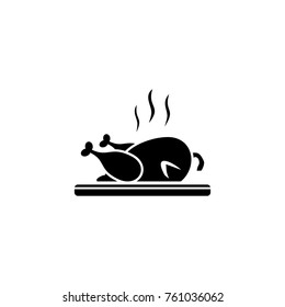 Roast chicken vector icon