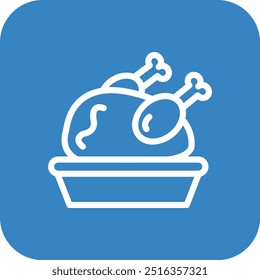 Roast Chicken Vector Icon Design Illustration