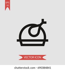 Roast chicken vector icon, illustration symbol