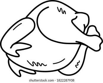 Huhn geröstet. Vektorsymbol.