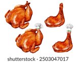 Roast chicken, whole chicken, chicken thigh, roast leg