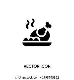 Roast chickhen vector icon . Modern, simple flat vector illustration for website or mobile app. Chickhen symbol, logo illustration. Pixel perfect vector graphics	