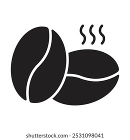 roast coffee beans icon vector on white background