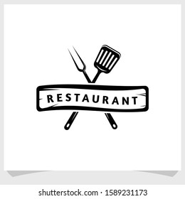 roast cooking vintage logo design vector, barbecue logo design inspiration