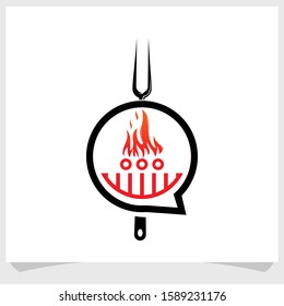 roast cooking vintage logo design vector, barbecue logo design inspiration