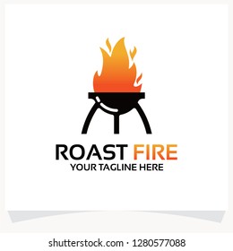 Roast Fire Logo Template Design Vector Inspiration. Icon Design