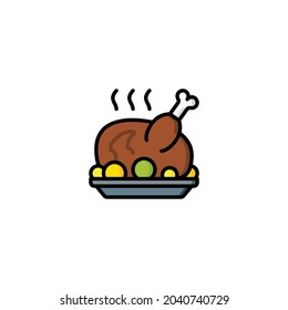 Roast Food Icon Isolated On White Background