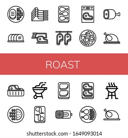 roast icon set. Collection of Steak, Tenderloin, Mutton, Chicken leg, Chicken wings, Ham, Chicken, Meat, Bbq, breast, Charcoal grill icons