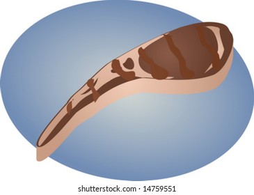 Cordero asado, ilustración de platos de carne cocida