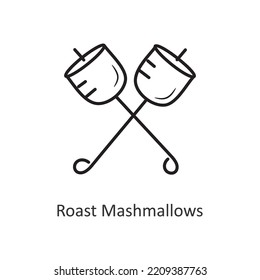 Roast Mashmallows Vector outline Icon Design illustration. Travel Symbol on White background EPS 10 File