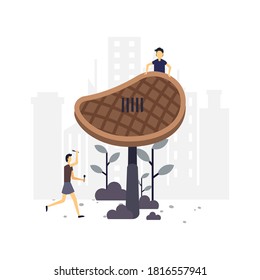 Ilustración plana de amantes de la carne asada.Diseño de vectores.Adecuado para página de aterrizaje, ui, sitio web, aplicación móvil, editorial, afiche, volante, artículo y banner.