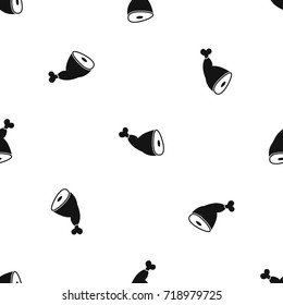 Roast pork knuckle pattern repeat seamless in black color for any design. Vector geometric illustration