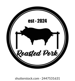 roast pork vector, silhouette for restaurant logo inspiration