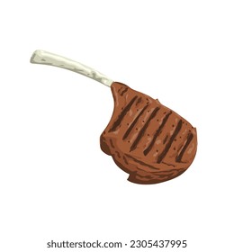 Roast the steaks. Fast food vector clip art illustration