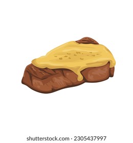 Roast the steaks on with cheese on top. Fast food vector clip art illustration
