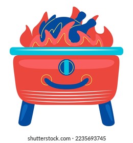 estufa asada en ilustración vectorial