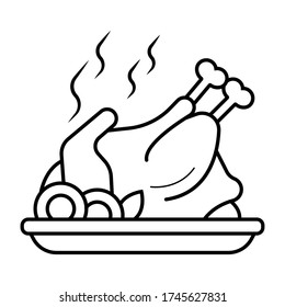Roast turkey or chicken dinner icon