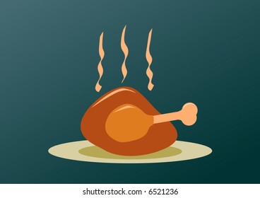 roast turkey for Christmas thanksgiving and easter editable illustration