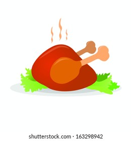 Roast turkey for Christmas vector illustrator