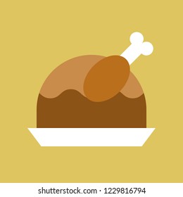 roast turkey, cute christmas and winter related set,suitable for use as material.flat design