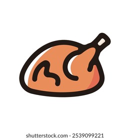 Roast turkey outline icon for graphic design, apps and websites