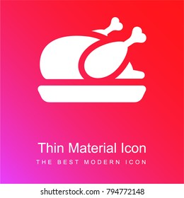 Roast Turkey red and pink gradient material white icon minimal design