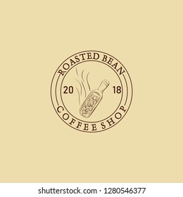 roasted bean coffee shop logo