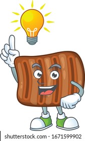 Roasted beef mascot Charakter Design mit einer Idee süße Geste