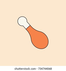Roasted Bird Leg Icon Cooked Chicken Concept Vector Illustration