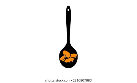 Roasted Blanched Kernels, color vector illustration