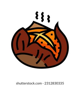 roasted chestnut autumn season color icon vector. roasted chestnut autumn season sign. isolated symbol illustration