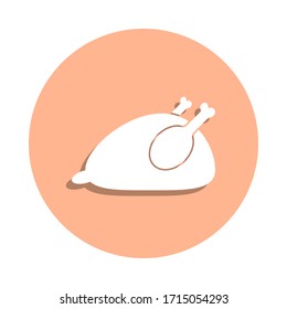 Roasted chicken badge icon. Simple glyph, flat vector of farm icons for ui and ux, website or mobile application