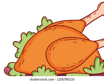 Roasted chicken cartoon
