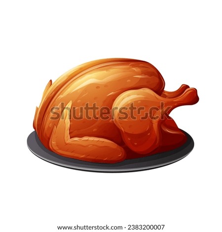 Roasted chicken. Chick meat prepared at grill.Vector illustration