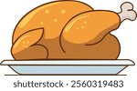 roasted chicken ,Delicious Roasted Chicken. Isolated on a white background. Vector illustration. Roasted Turkey Meat Vector, Roasted Chicken Meat Vector Illustration, Whole Chicken Meat Vector.