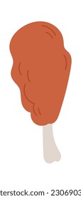 Roasted Chicken Drumstick Vector Illustration