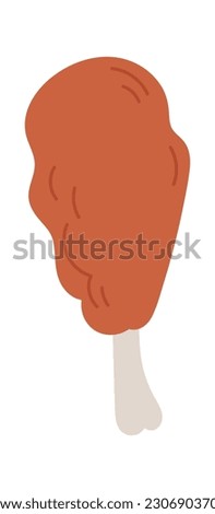 Roasted Chicken Drumstick Vector Illustration