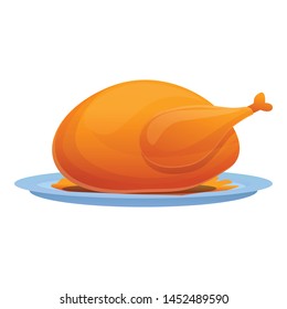 Roasted chicken icon. Cartoon of roasted chicken vector icon for web design isolated on white background