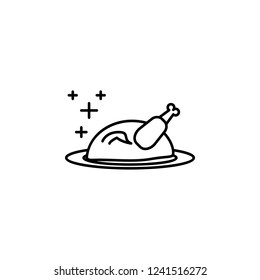roasted chicken icon. Element of new year oarty outline icon. Thin line icon for website design and development, app development. Premium icon