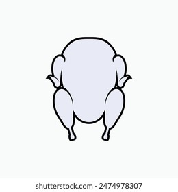 Roasted Chicken Icon. Food Symbol - Vector.